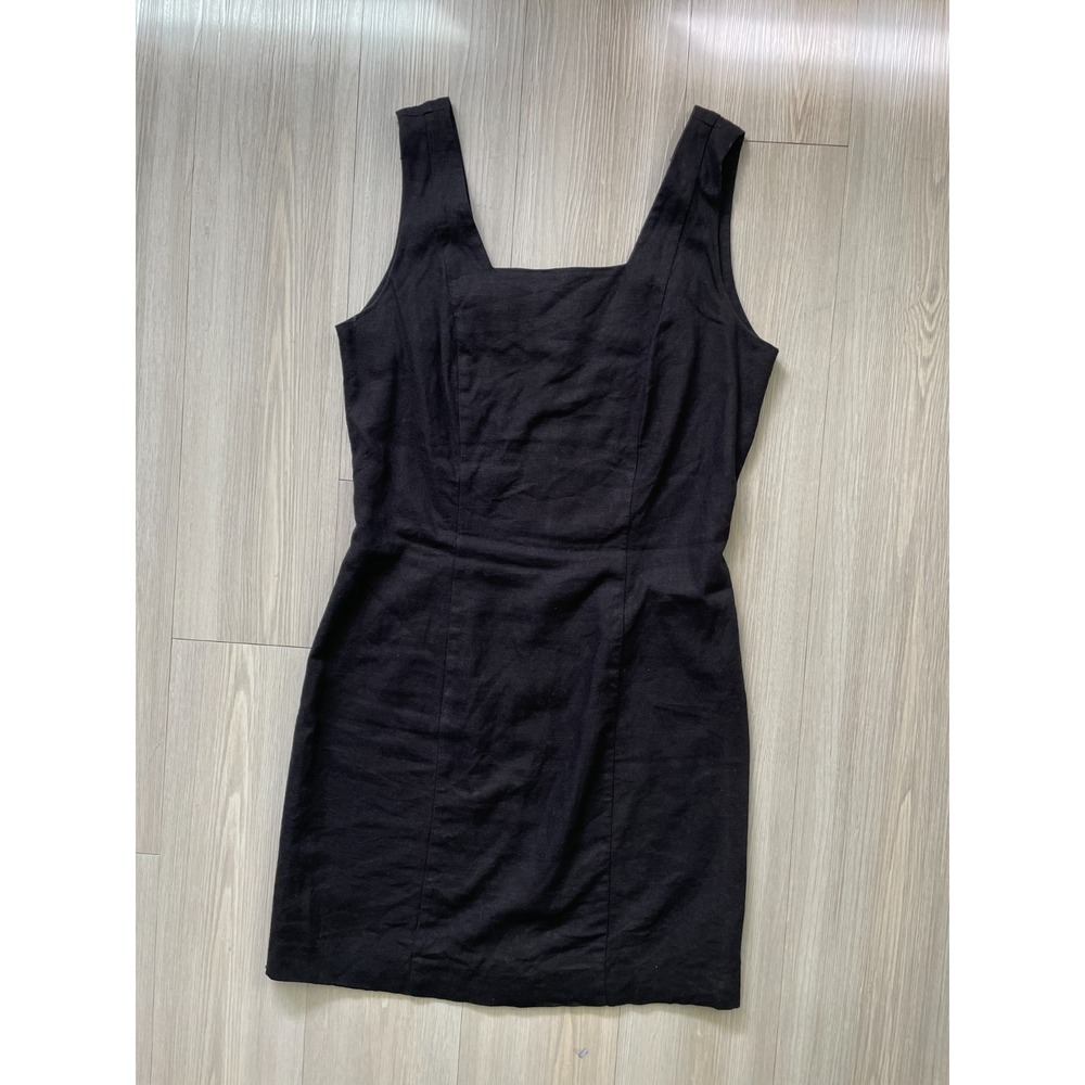 MixIt Women's Vintage Black Linen Blend Dress Sz 3/4 LBD Cocktail Event